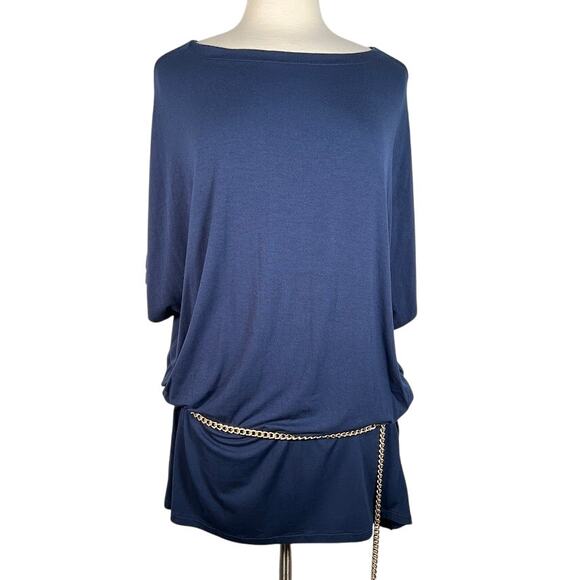 Lauren Ralph Lauren Dresses & Skirts - NEW! LAUREN Ralph Lauren Tunic Top 2X Lighthouse Navy w/ Gold Tone Belt $95